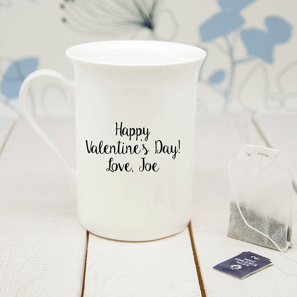 Personalised You Make Me Hap-Pea Bone Chine Mug - treat-republic