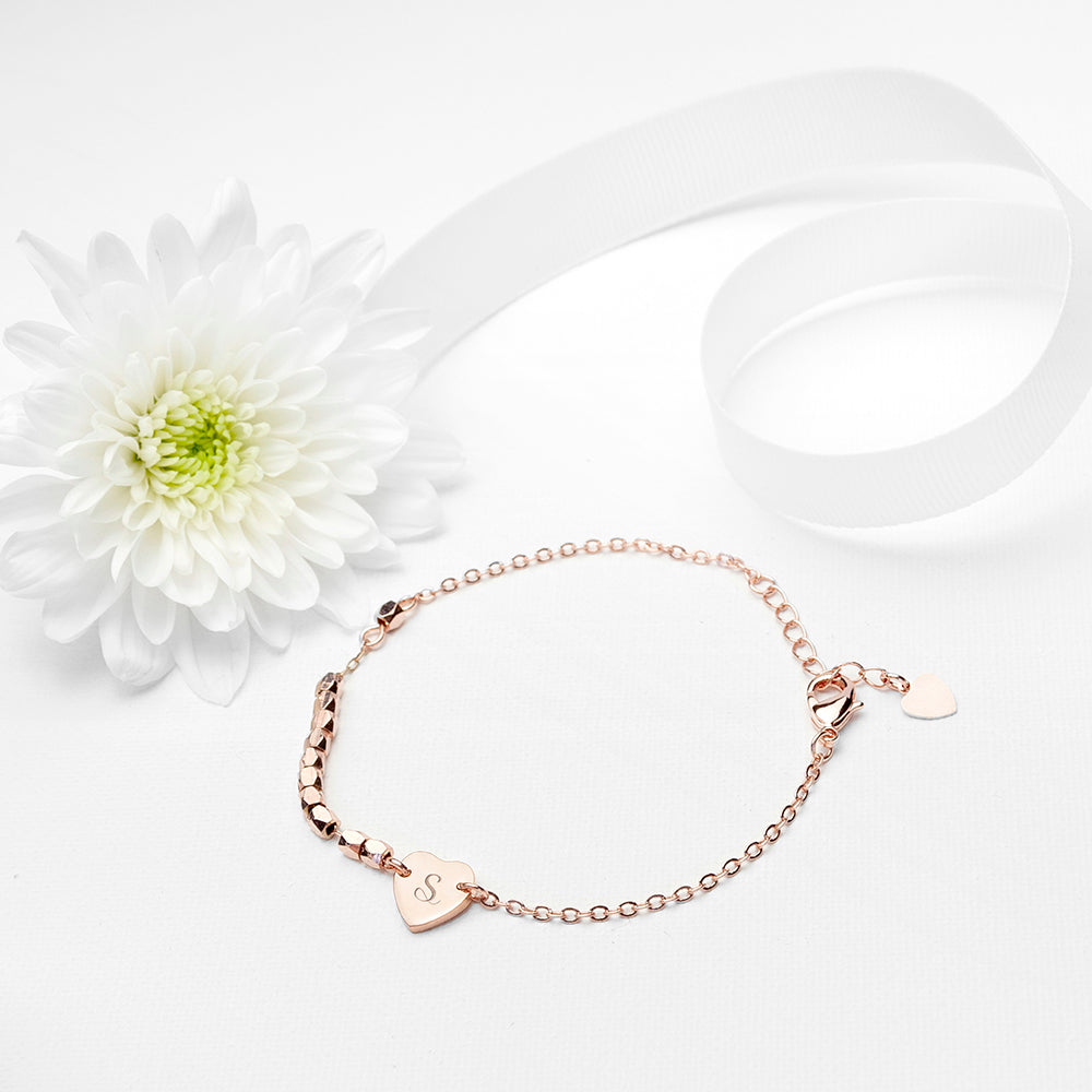 Personalised Heart Charm Bracelet - treat-republic