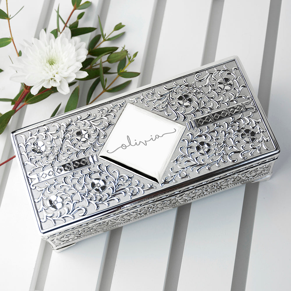 Personalised Silver Trinket Box - treat-republic