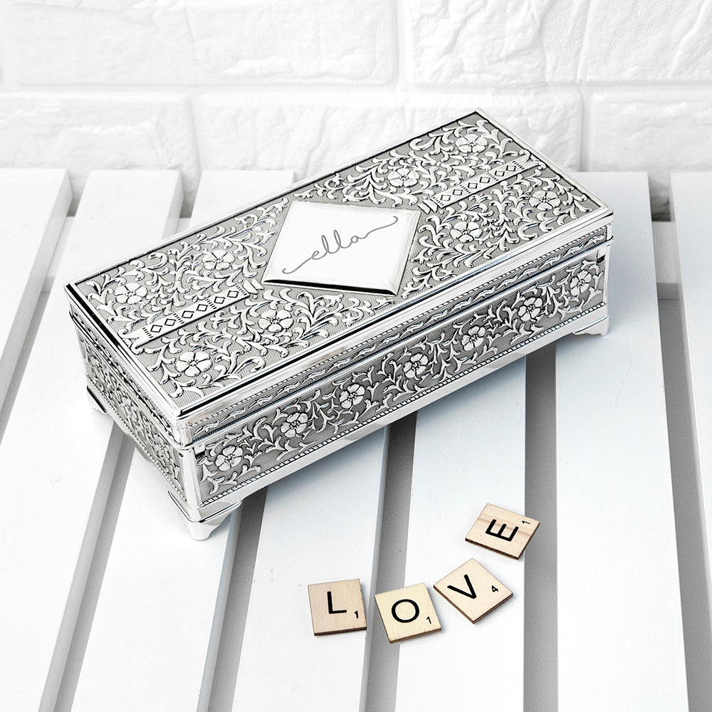 Personalised Silver Trinket Box - treat-republic