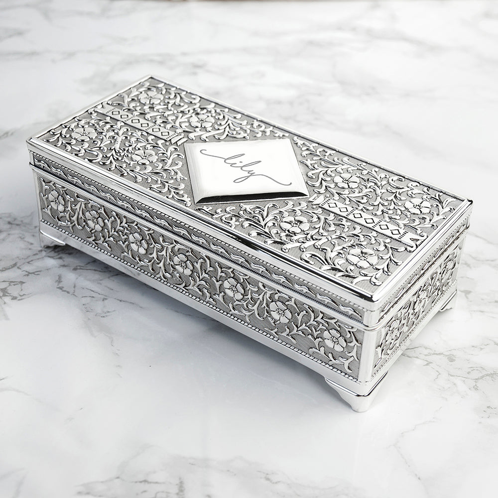 Personalised Silver Trinket Box - treat-republic