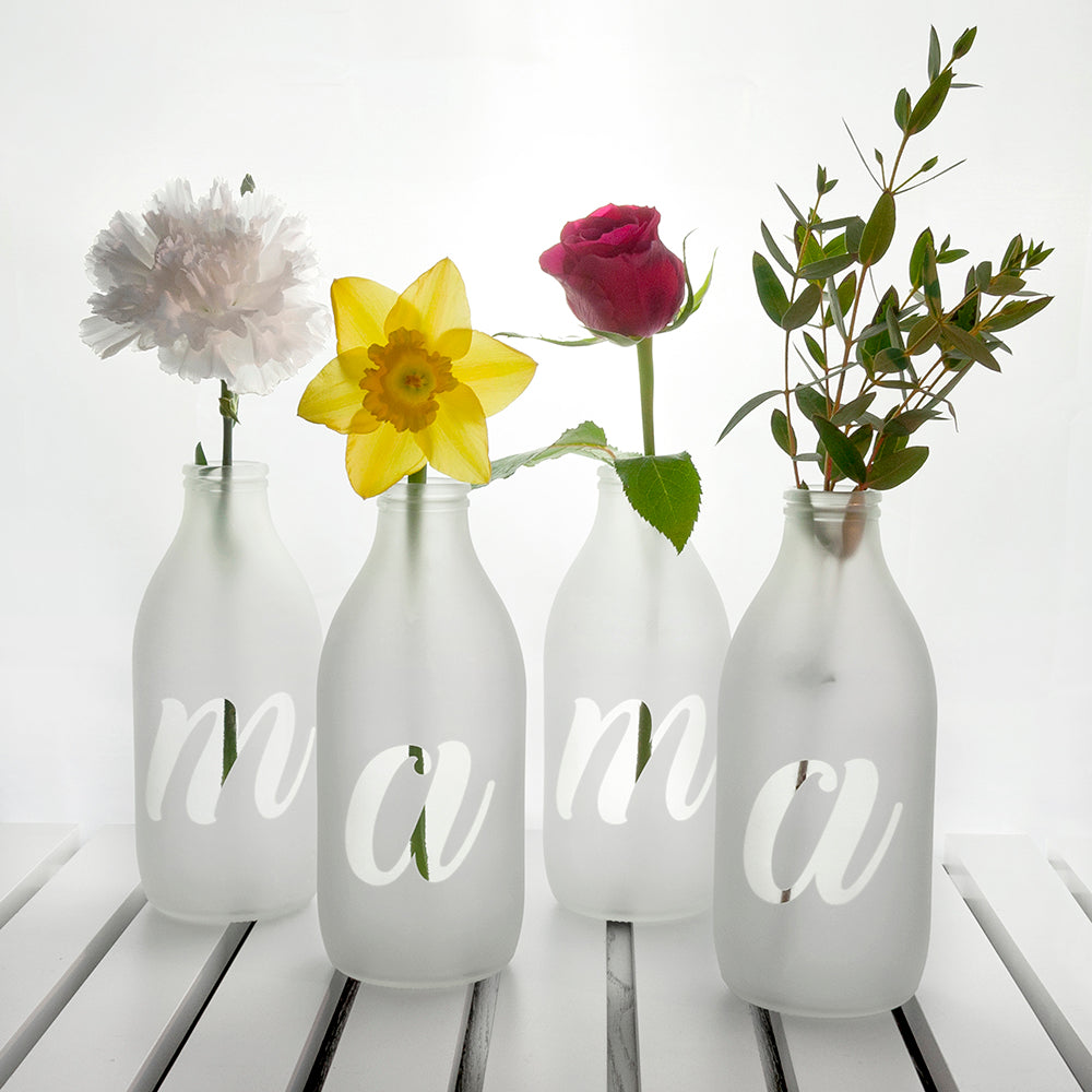 Personalised Letter Milk Bottle Vases - treat-republic