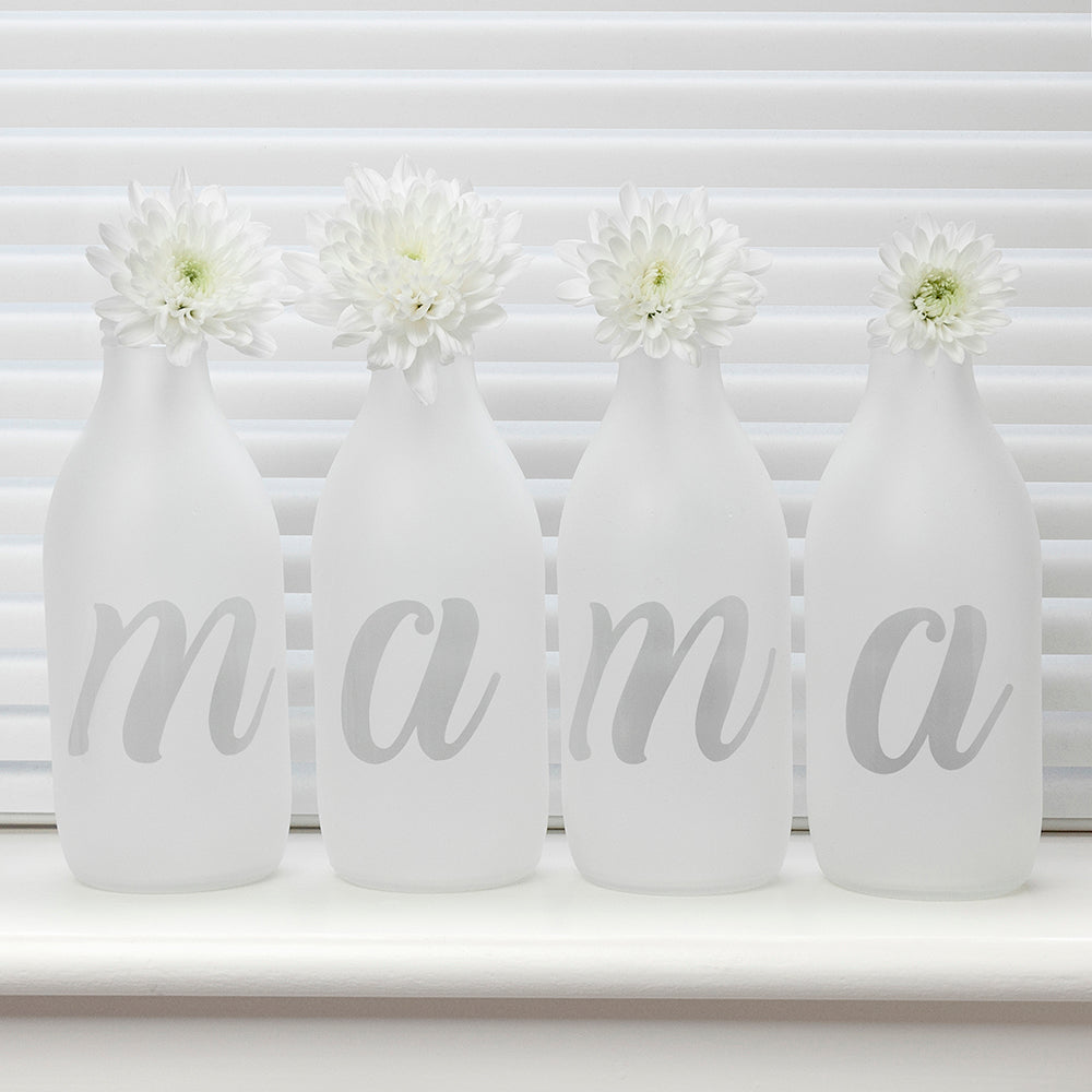 Personalised Letter Milk Bottle Vases - treat-republic