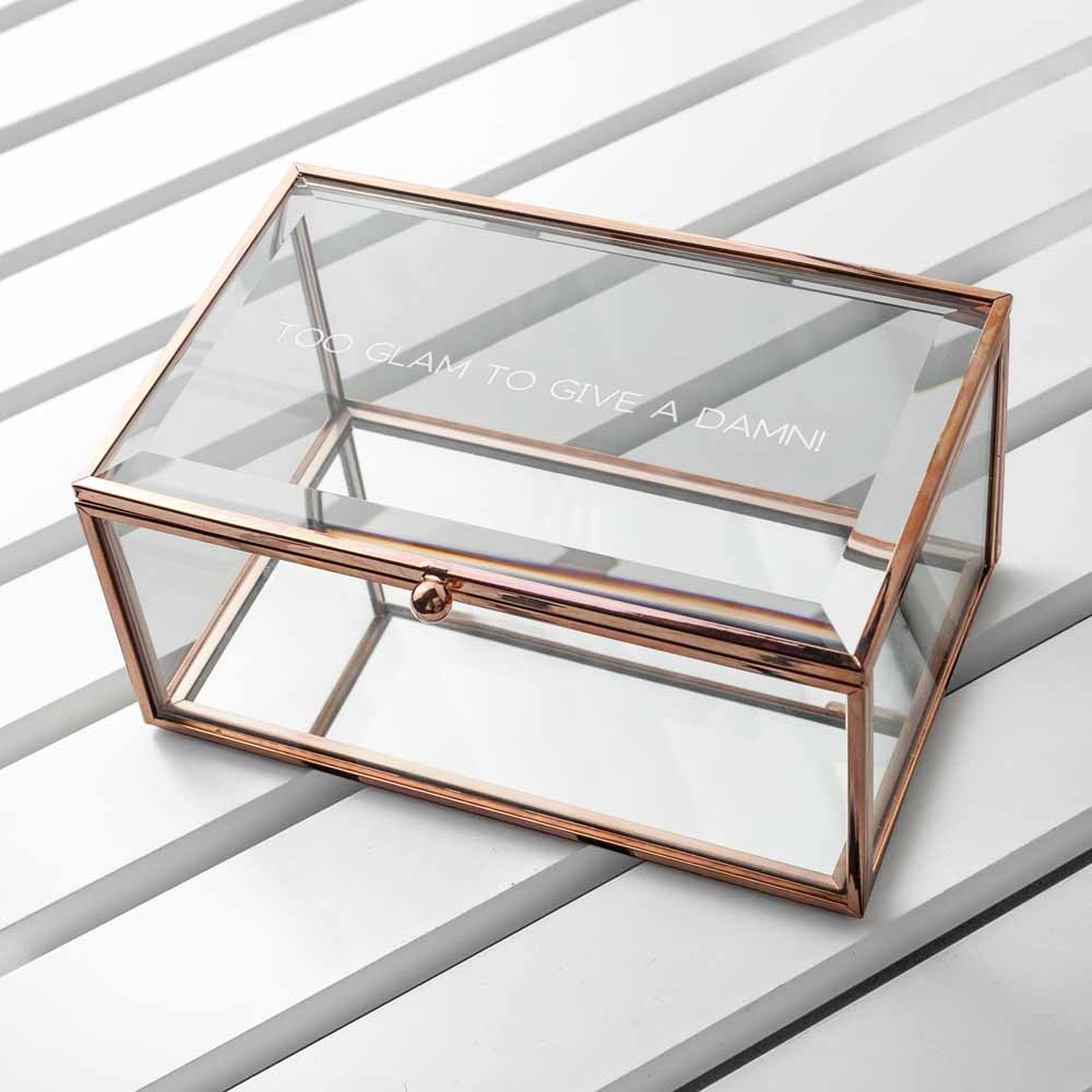 Personalised Rose Gold Glass Jewellery Box - treat-republic