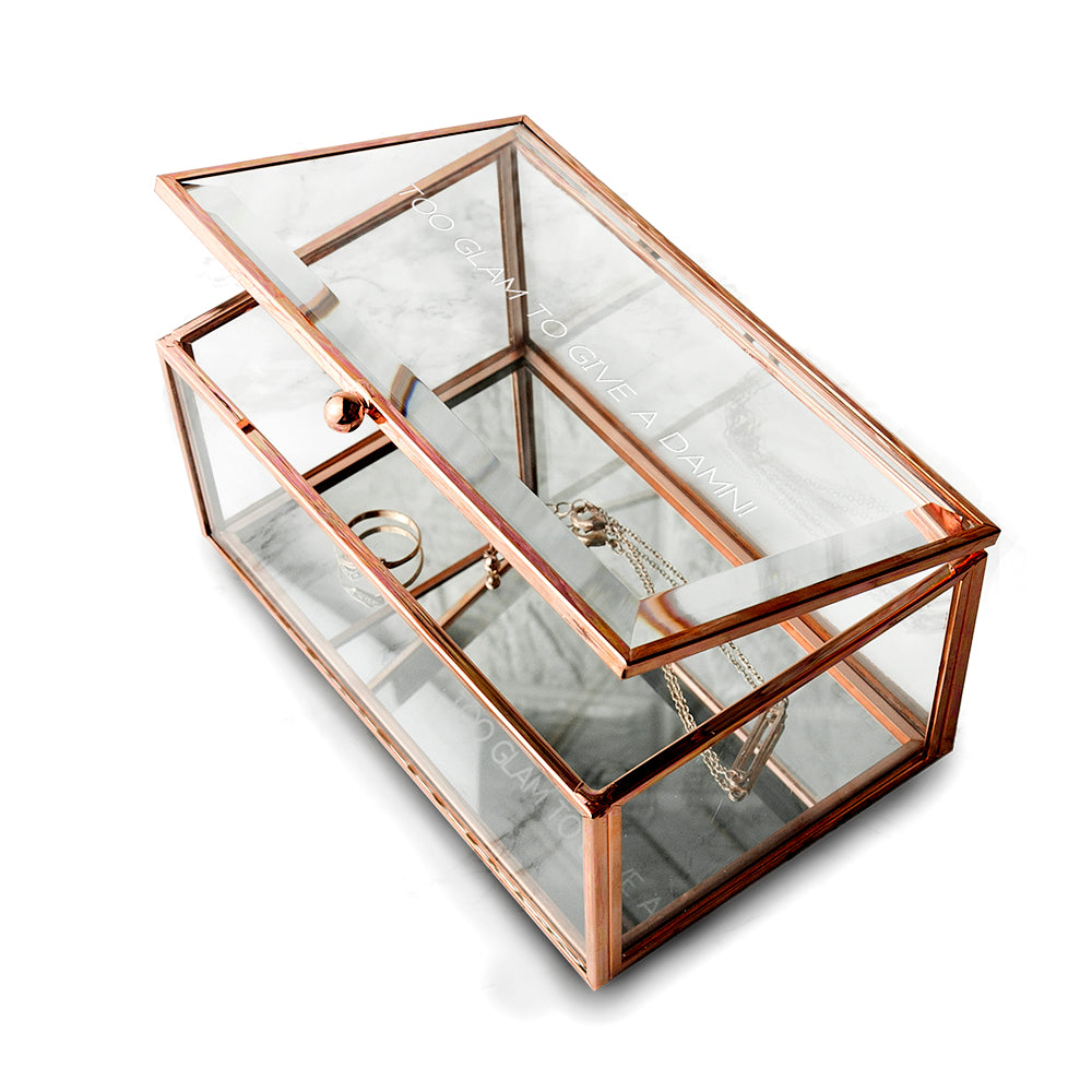 Personalised Rose Gold Glass Jewellery Box - treat-republic
