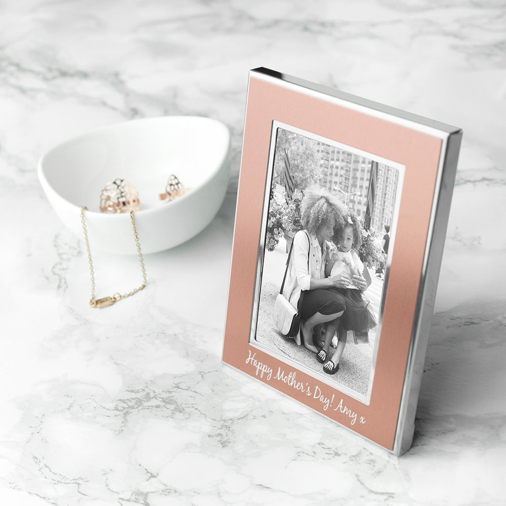 Personalised Small Rose Gold Metal Photo Frame - treat-republic