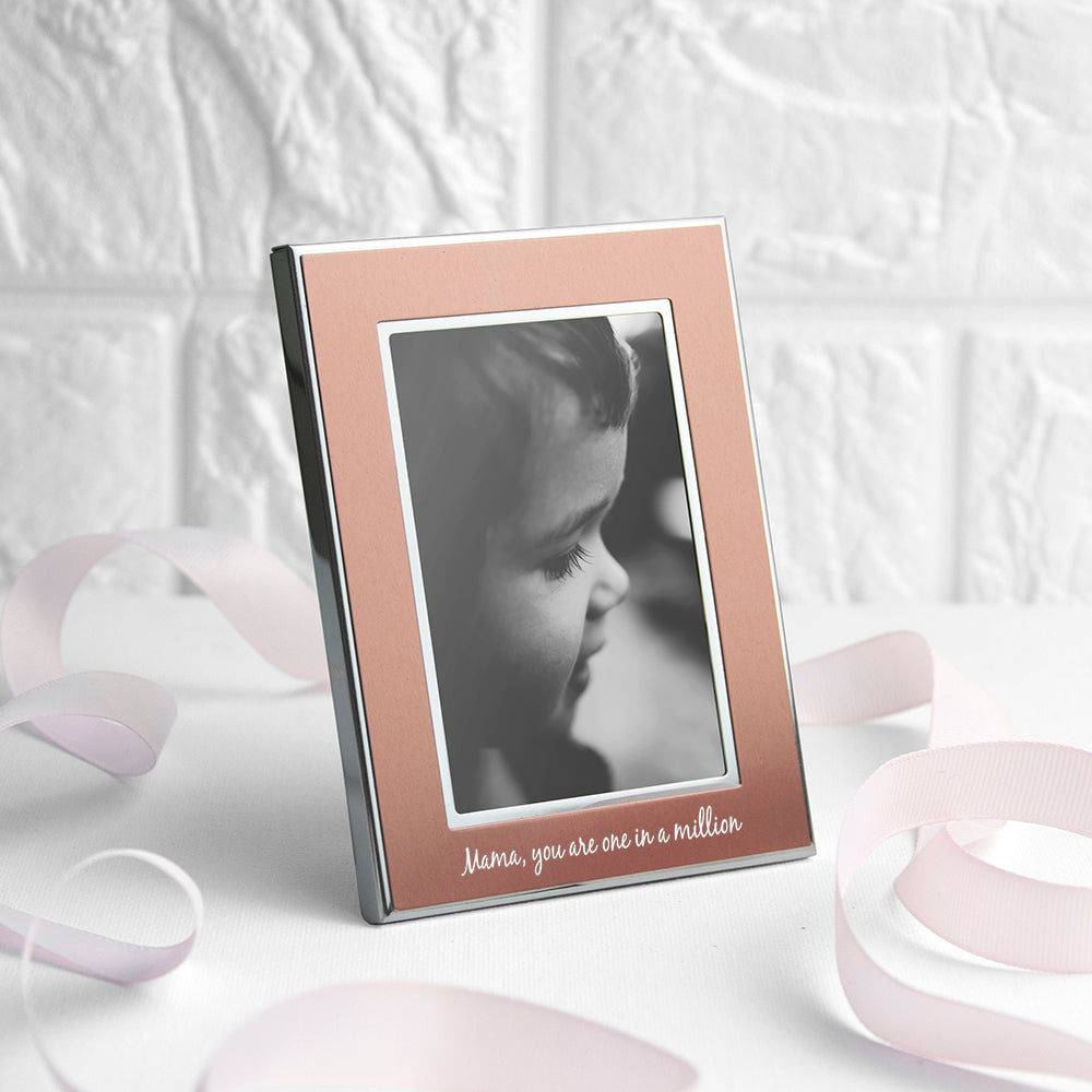 Personalised Small Rose Gold Metal Photo Frame - treat-republic