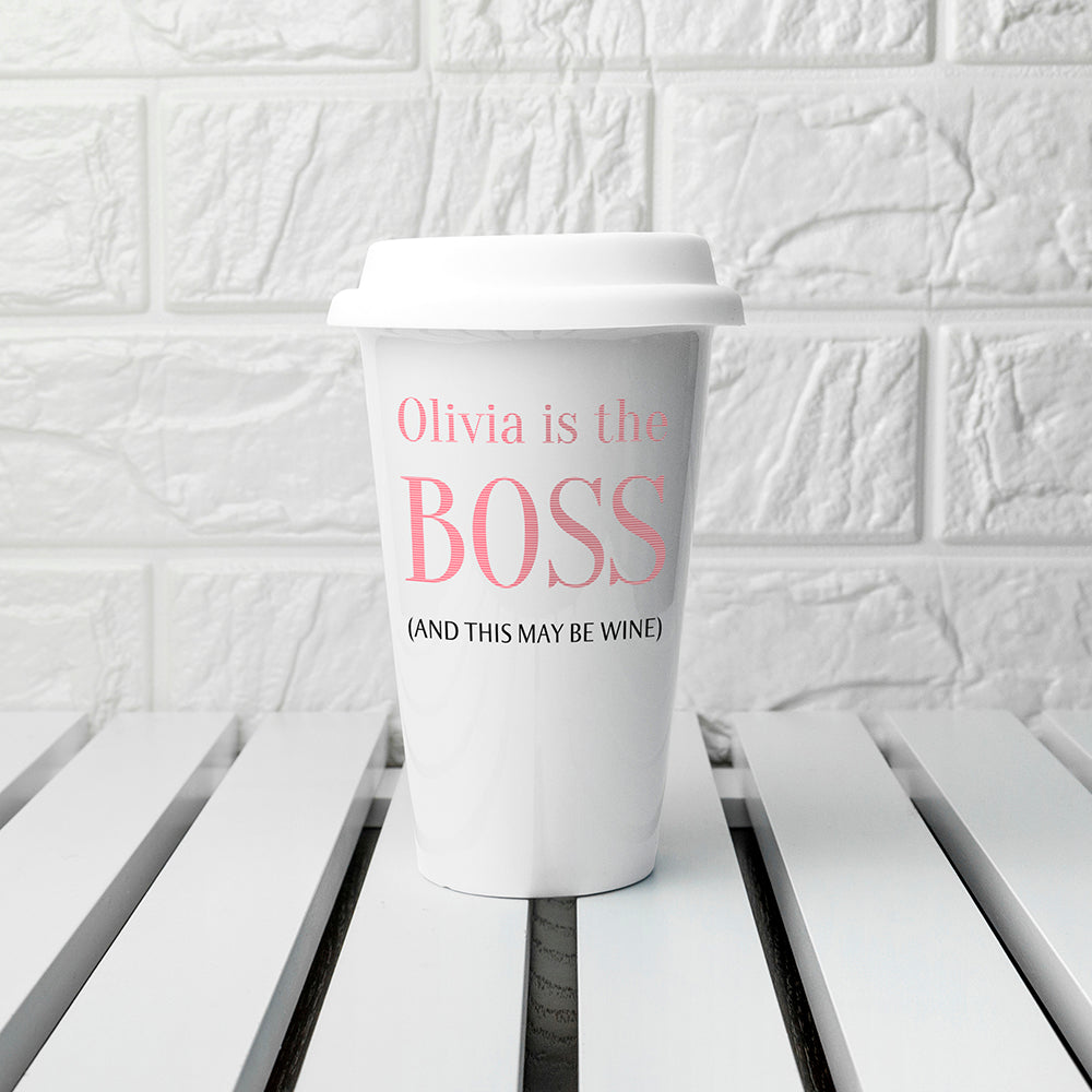 Personalised The Boss Travel Mug - treat-republic