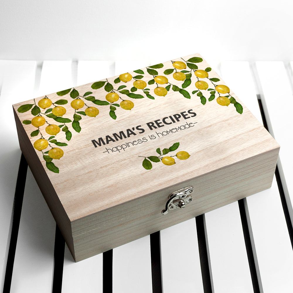Personalised Lemon Grove Recipe Box - treat-republic