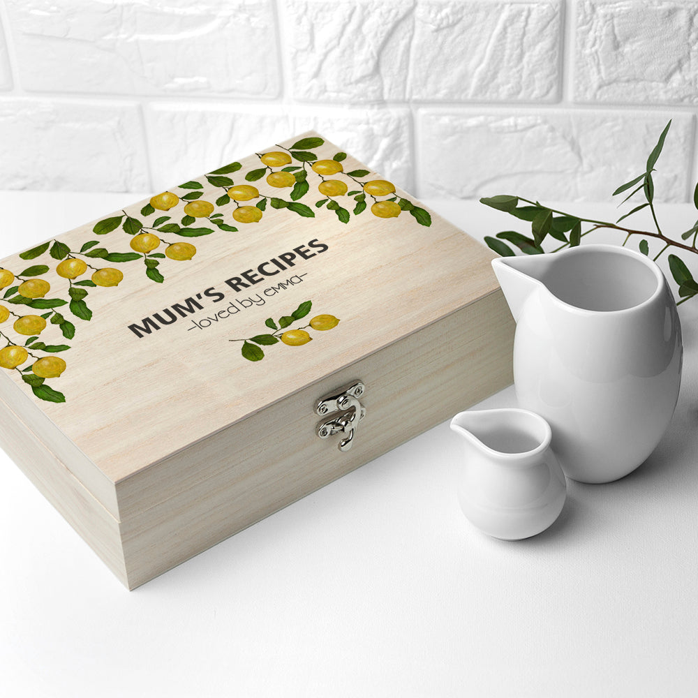 Personalised Lemon Grove Recipe Box - treat-republic