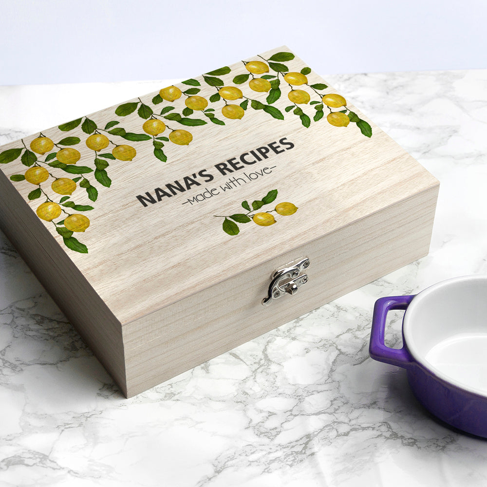 Personalised Lemon Grove Recipe Box - treat-republic