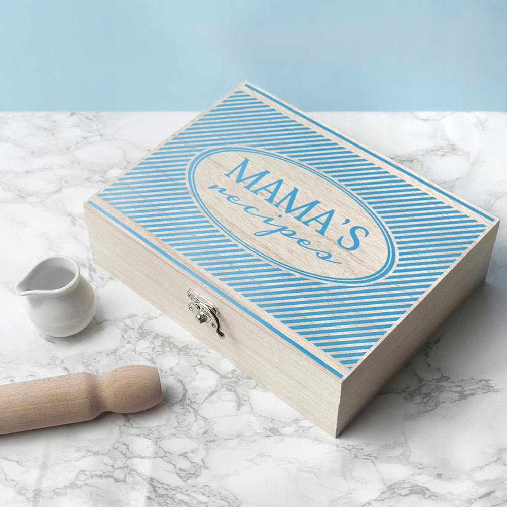 Personalised Retro Stripe Recipe Box - treat-republic
