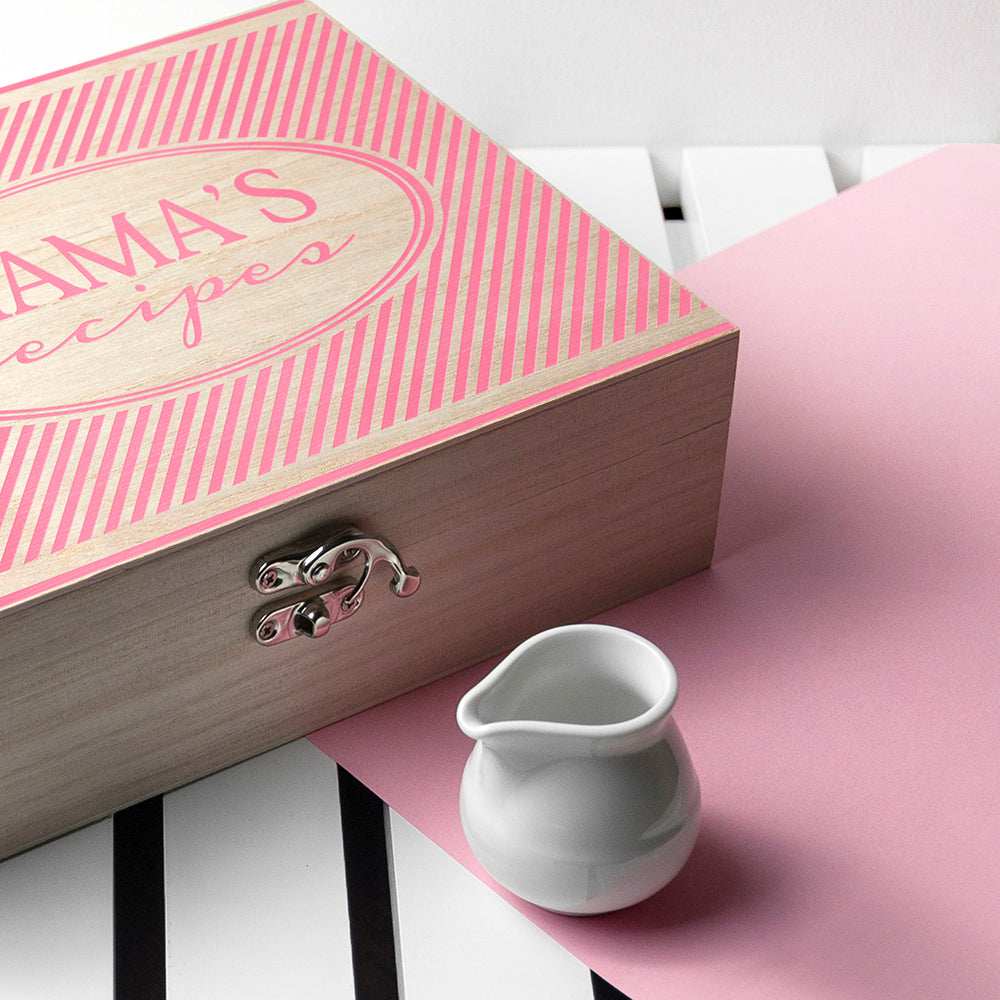 Personalised Retro Stripe Recipe Box - treat-republic