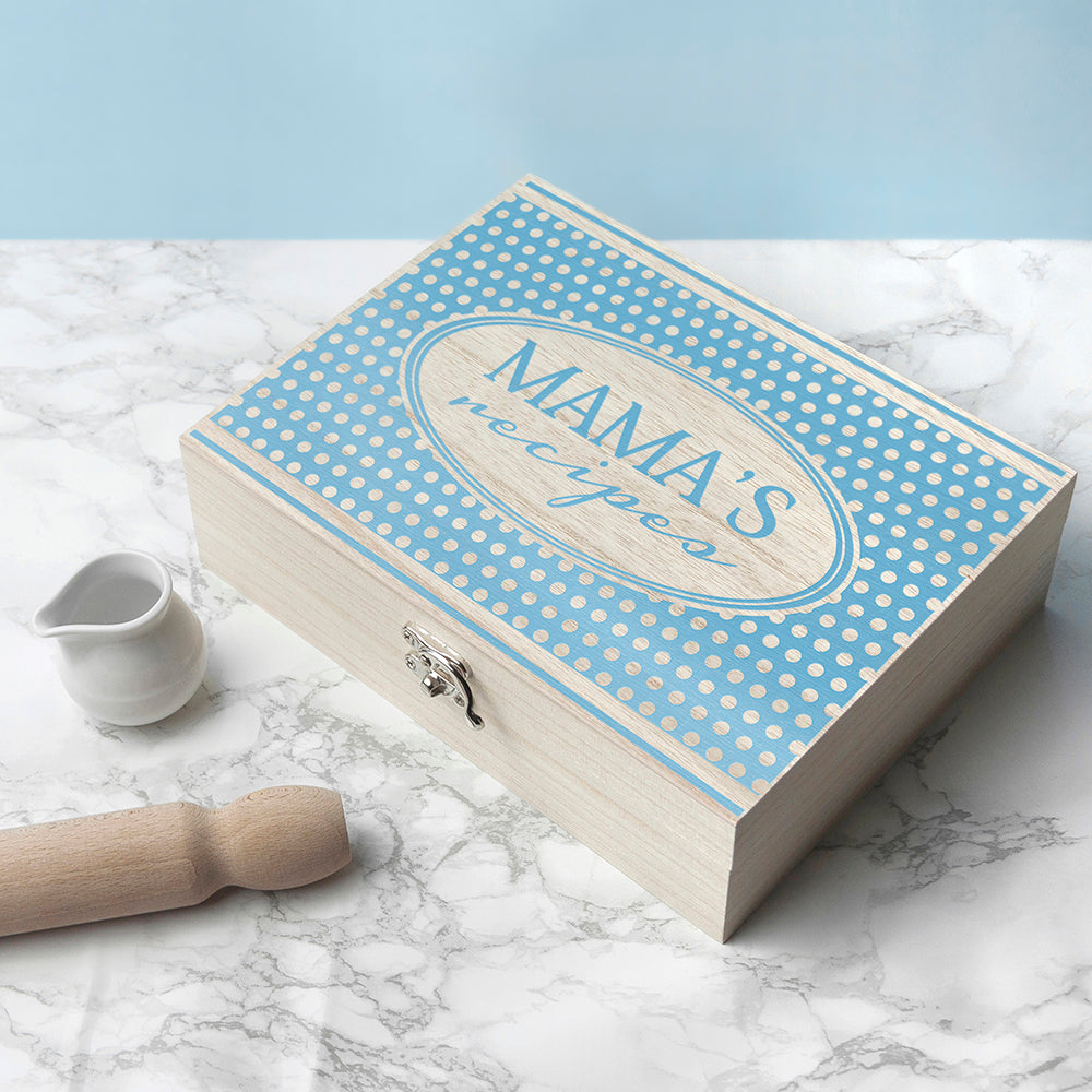 Personalised Retro Polka Dot Recipe Box - treat-republic