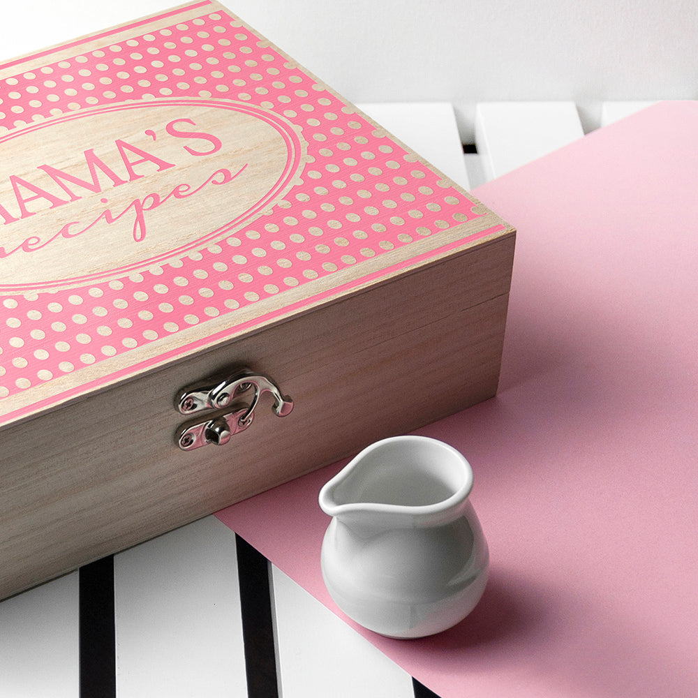 Personalised Retro Polka Dot Recipe Box - treat-republic