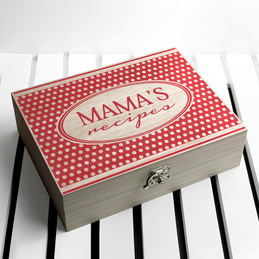 Personalised Retro Polka Dot Recipe Box - treat-republic