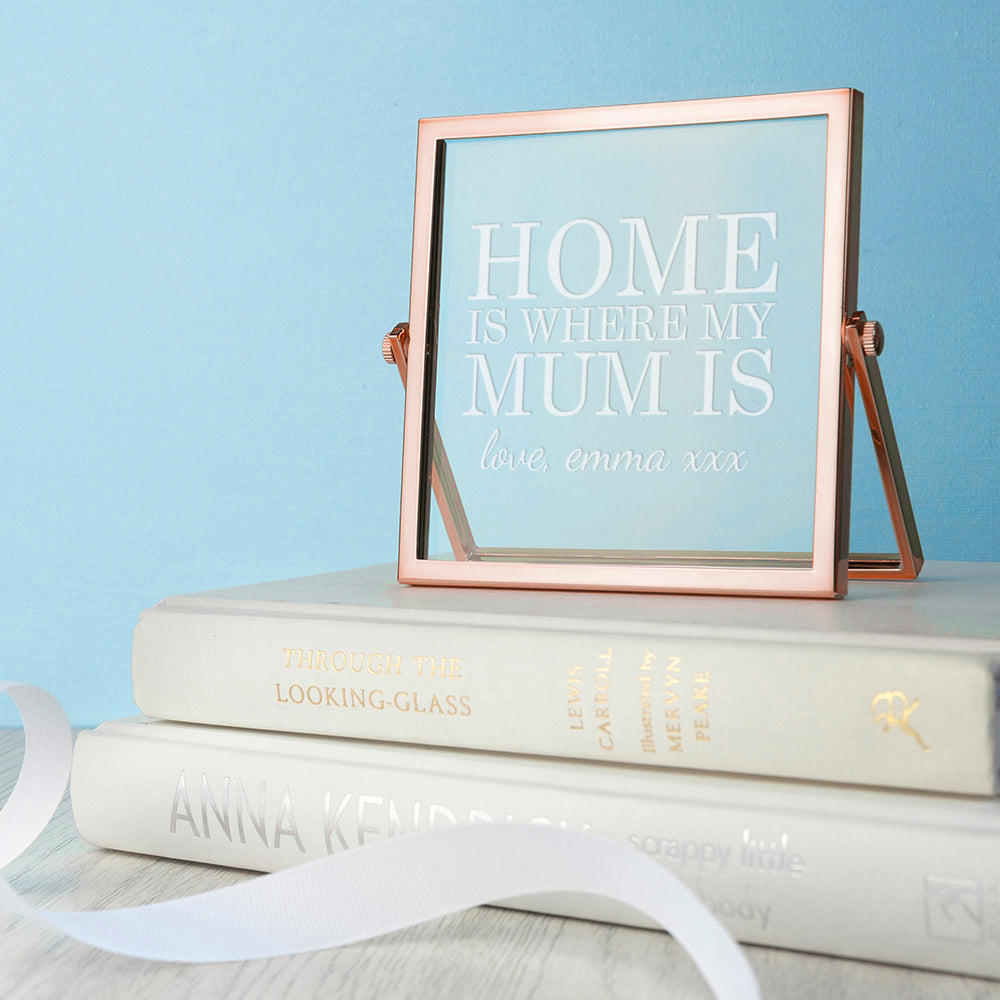 Engraved Home is Mum Rose Gold Frame - treat-republic