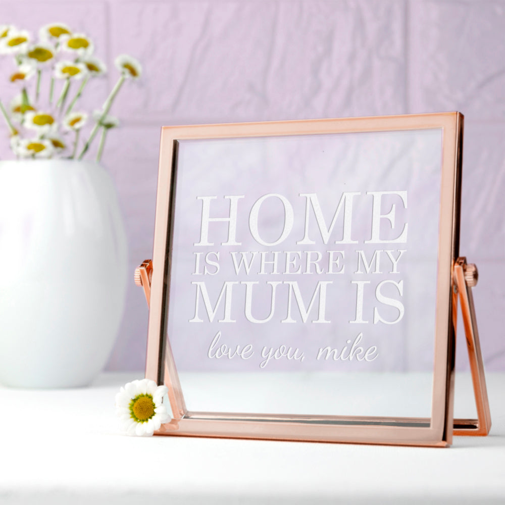 Engraved Home is Mum Rose Gold Frame - treat-republic
