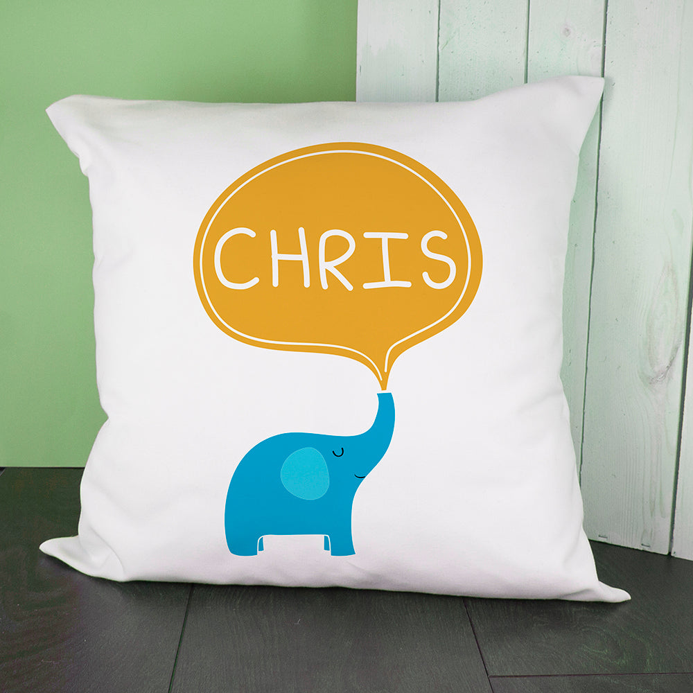 Personalised Hello Baby Elephant Cushion Cover - treat-republic