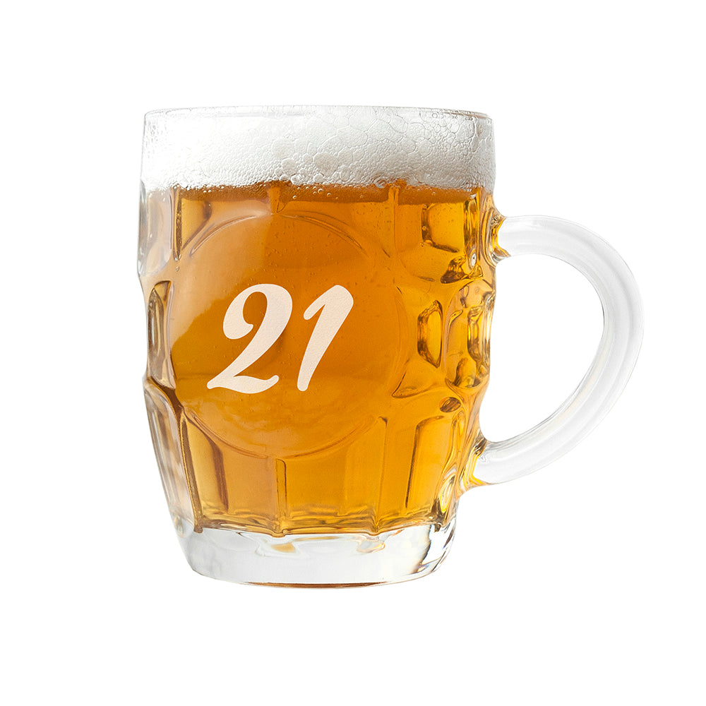 Personalised Birthday Dimpled Beer Glass - treat-republic