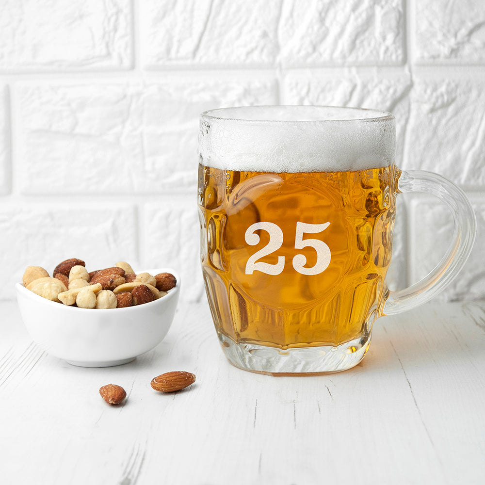 Personalised Birthday Dimpled Beer Glass - treat-republic