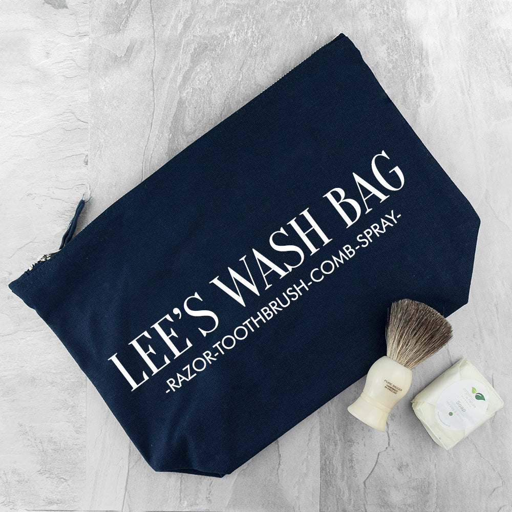 Personalised Men's Wash Bag in Navy - treat-republic