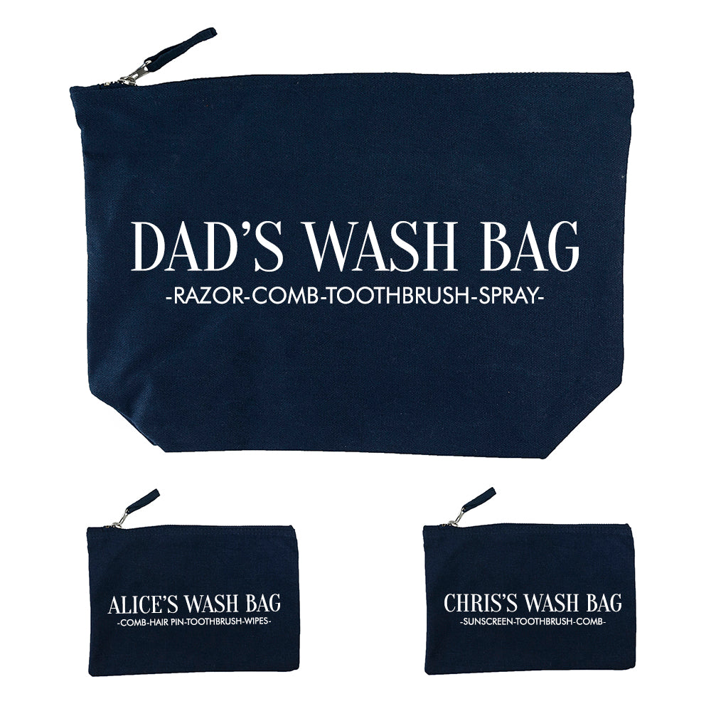 Personalised Daddy & Me Navy Wash Bags - treat-republic