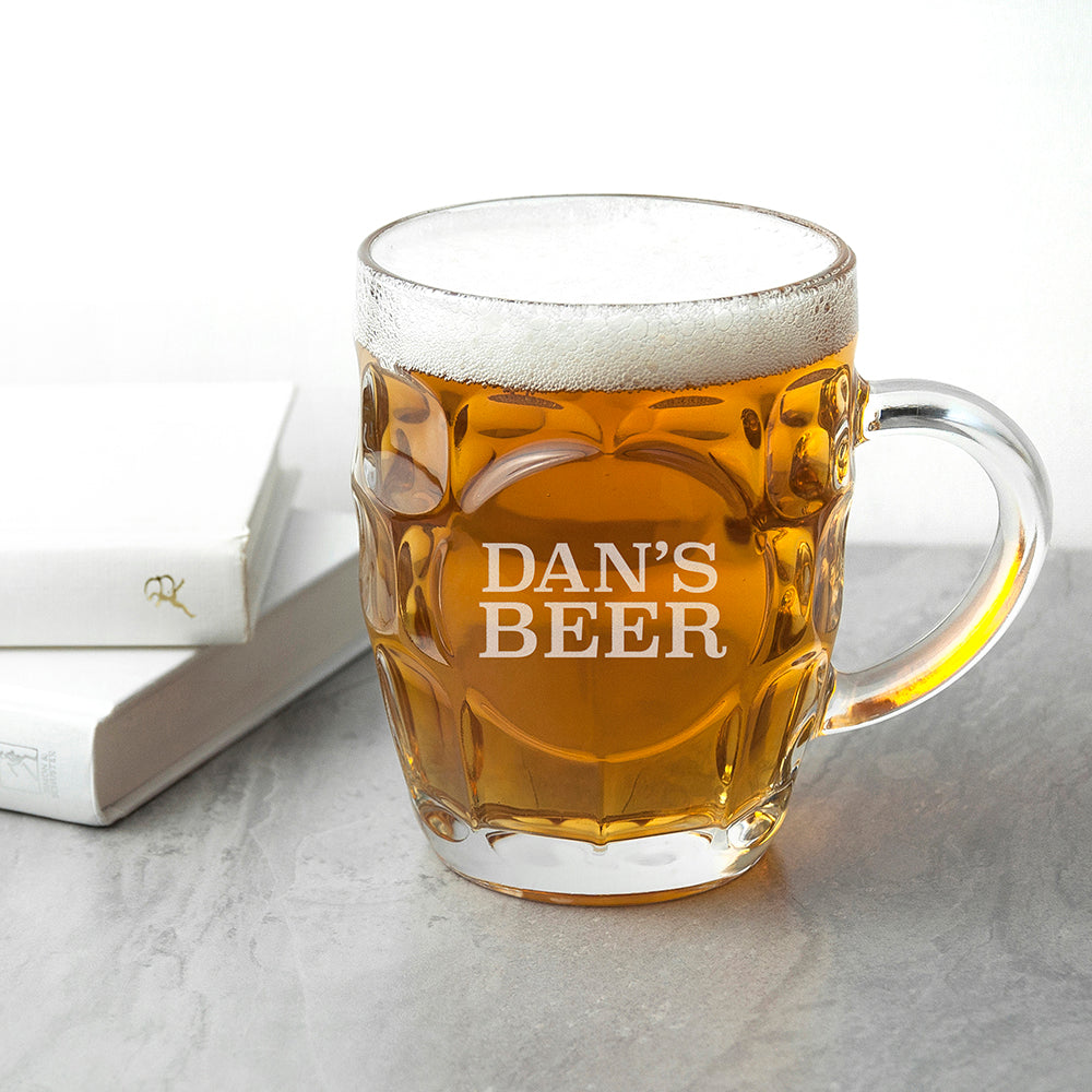 Personalised Dimpled Beer Glass - treat-republic
