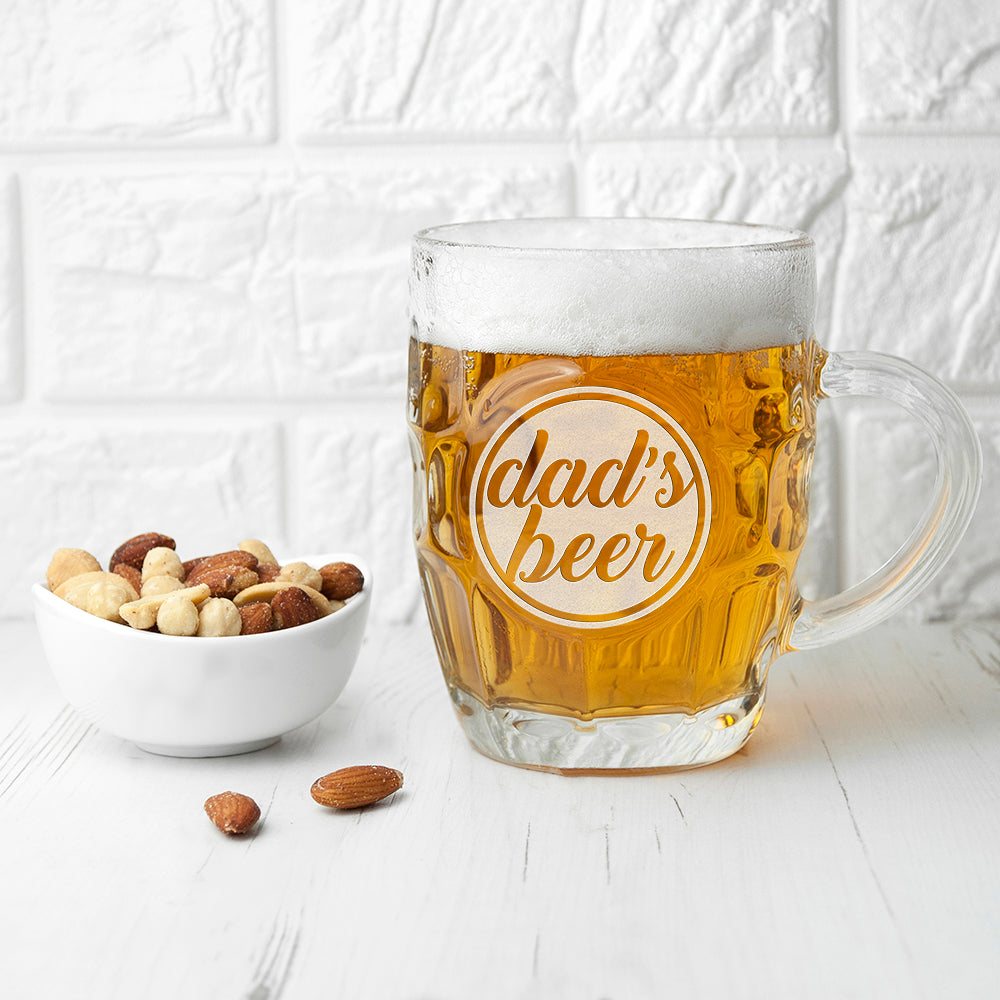 Personalised Statement Dimpled Beer Glass - treat-republic
