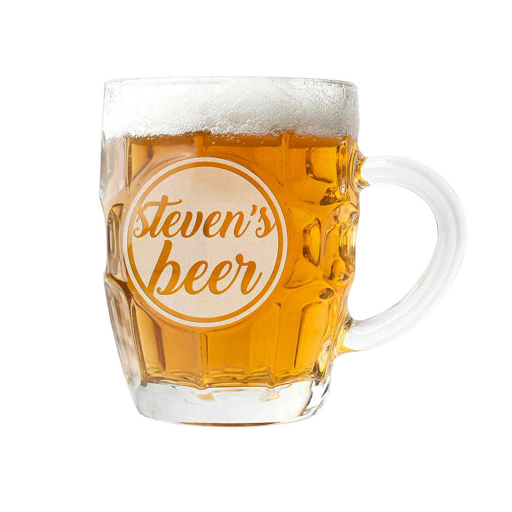 Personalised Statement Dimpled Beer Glass - treat-republic