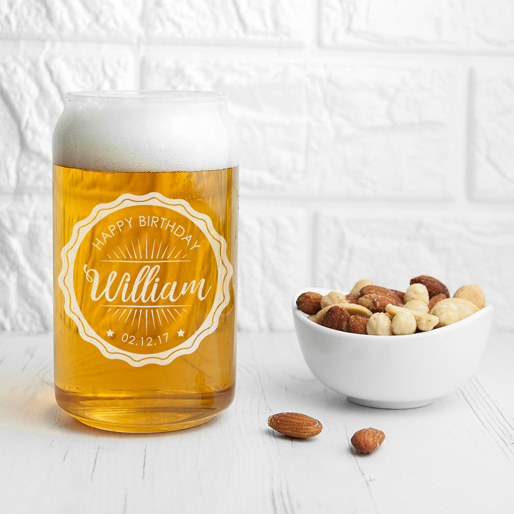 Personalised Happy Birthday Can Glass - treat-republic