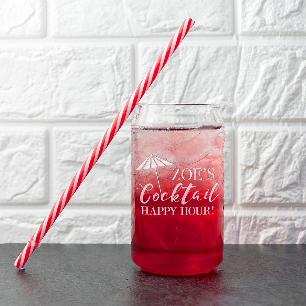 Personalised Happy Hour Can Glass - treat-republic