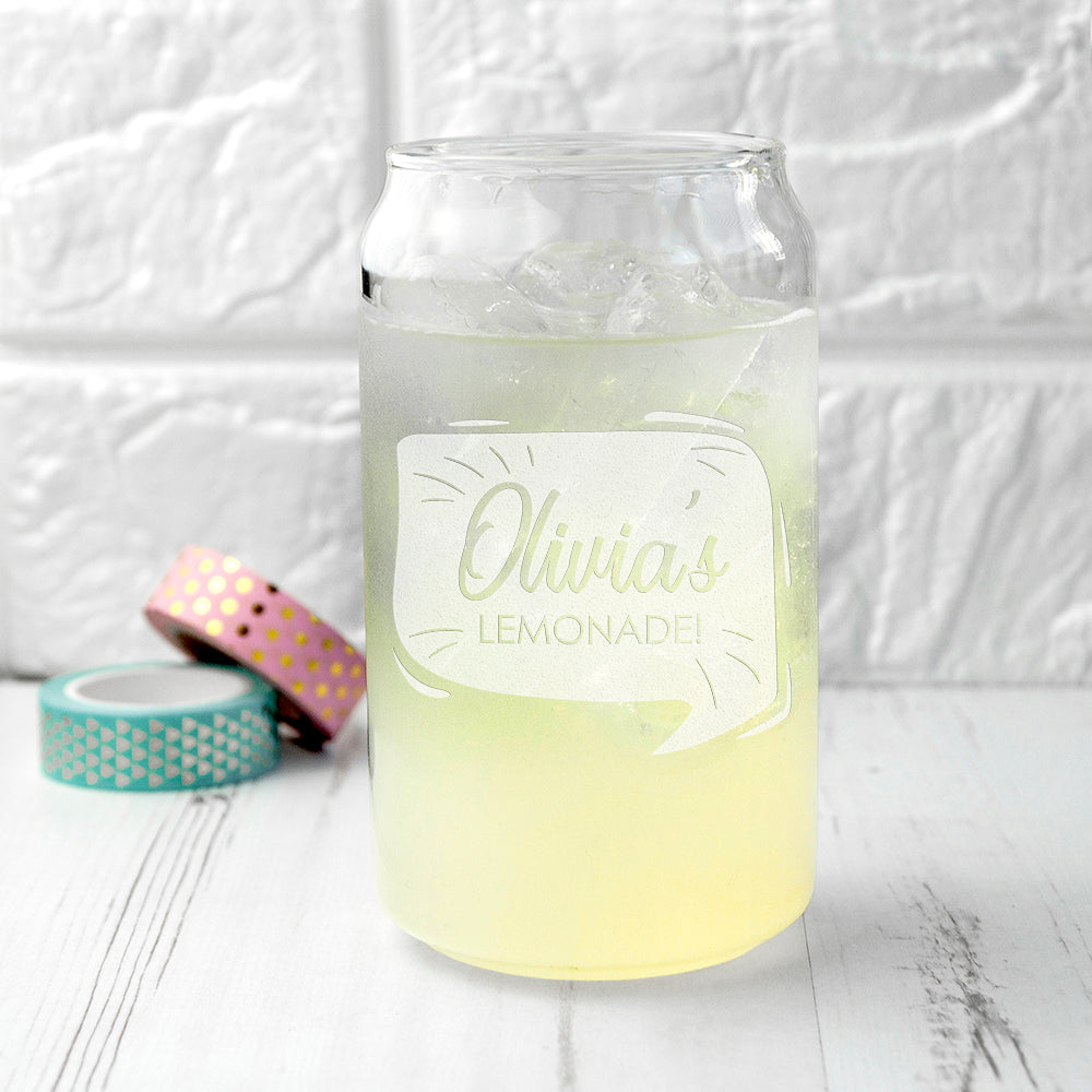 Personalised Lemonade Can Glass - treat-republic