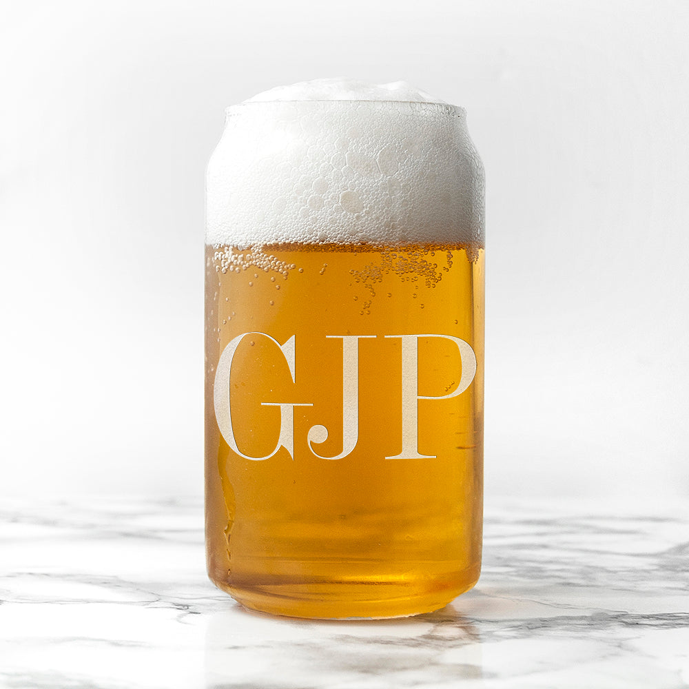 Monogrammed Can Glass - treat-republic