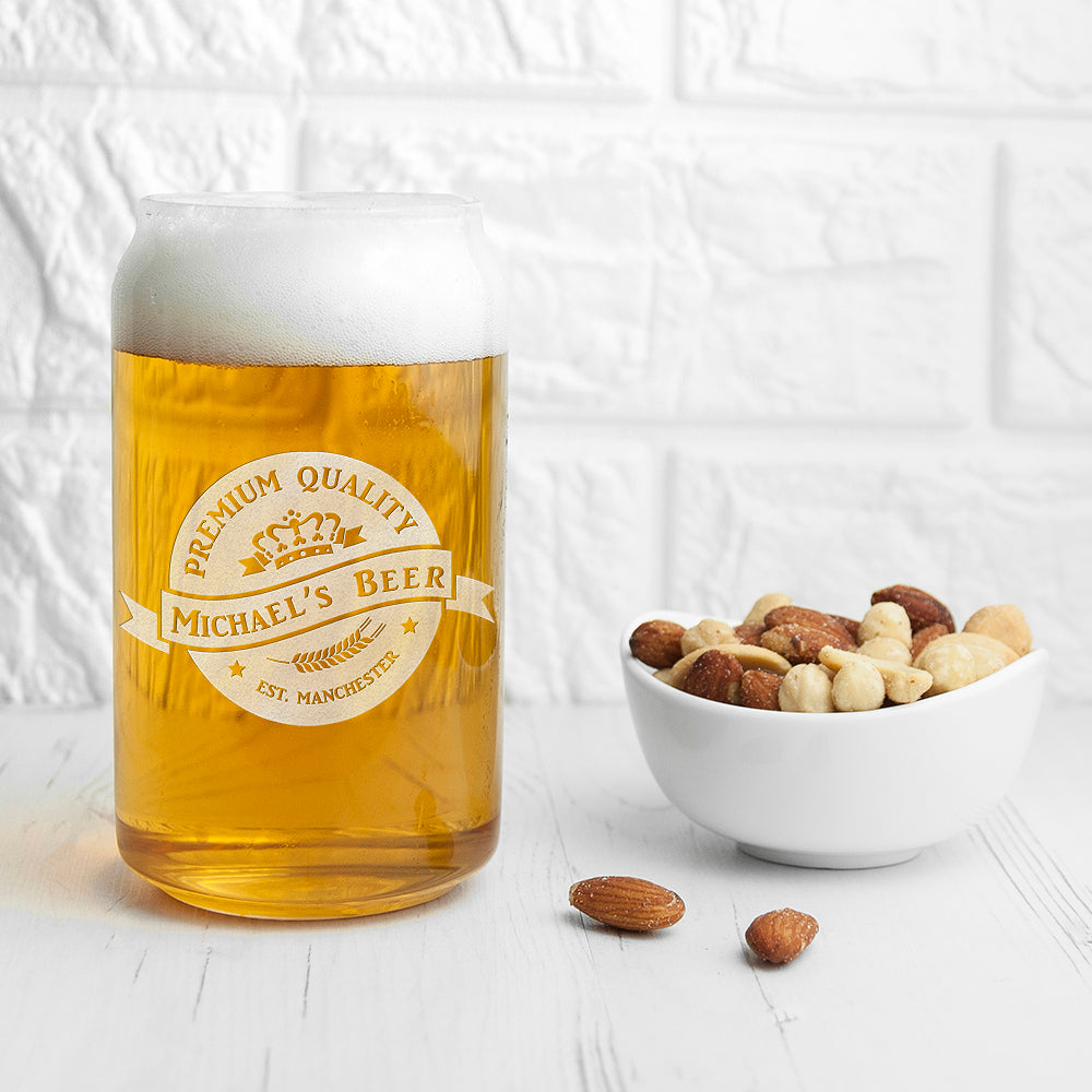 Personalised Premium Quality Beer Can Glass - treat-republic