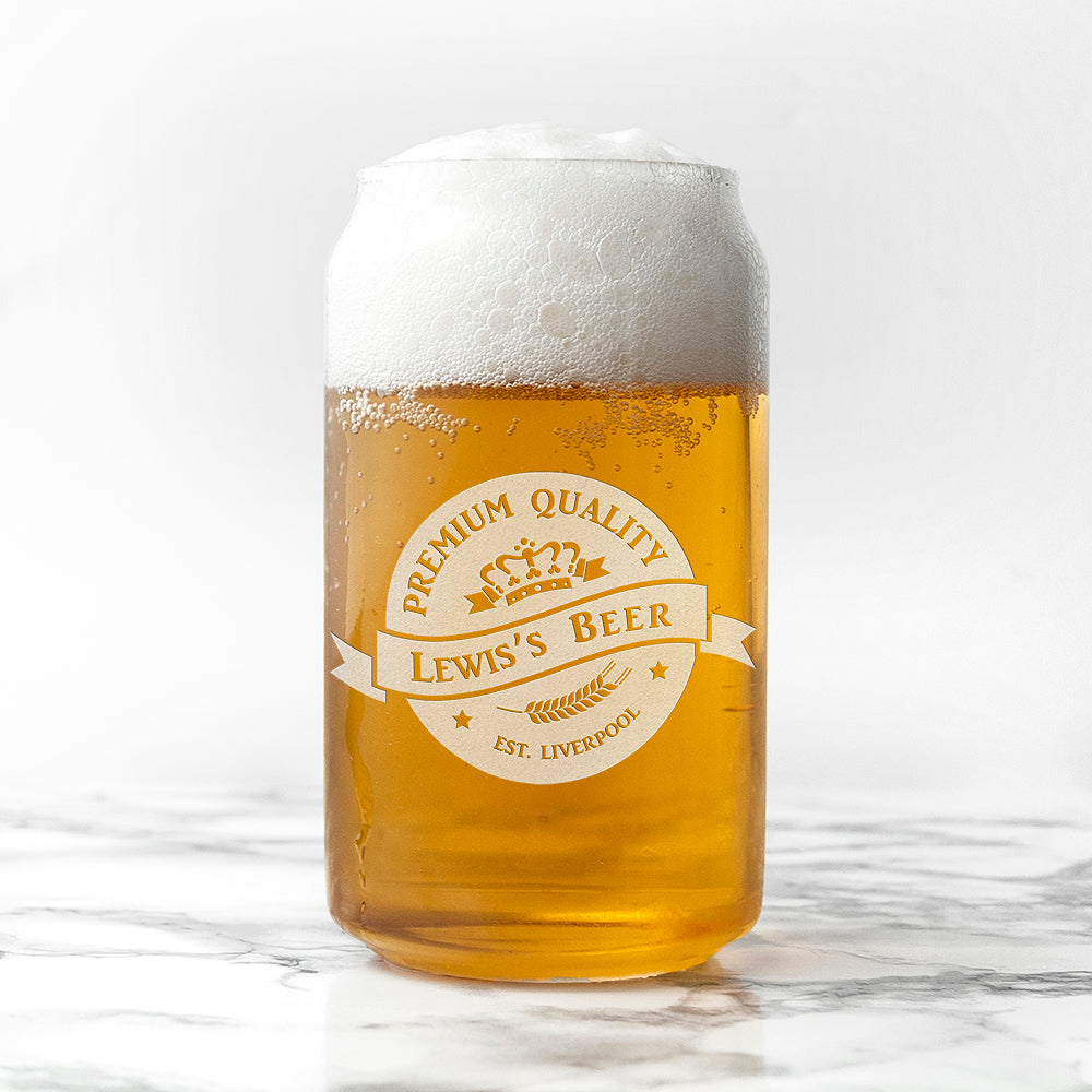 Personalised Premium Quality Beer Can Glass - treat-republic