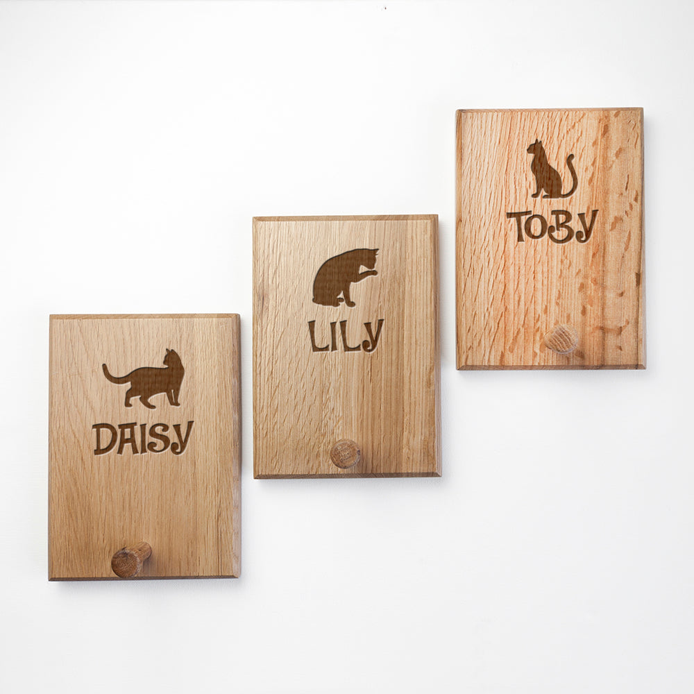 Personalised Cat Silhouette Peg Hook - treat-republic