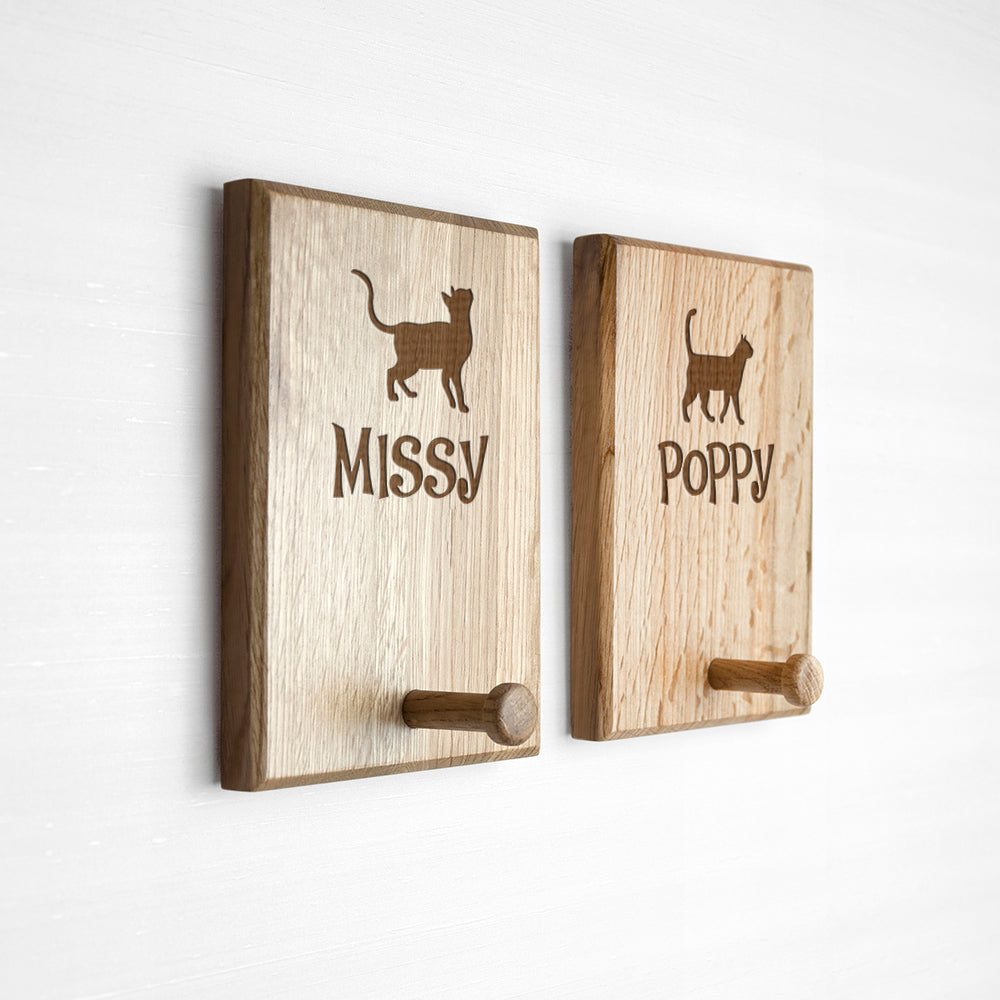 Personalised Cat Silhouette Peg Hook - treat-republic