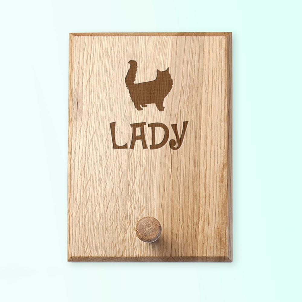 Personalised Cat Silhouette Peg Hook - treat-republic