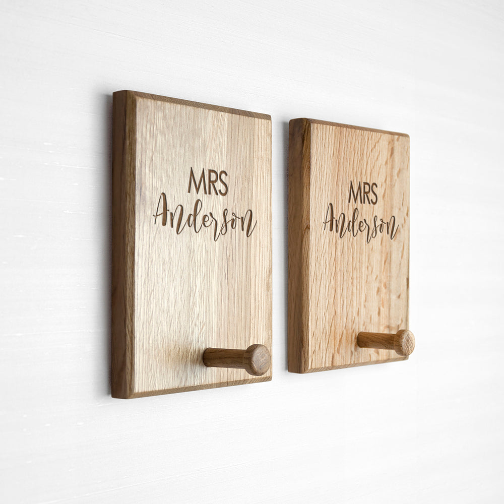 Personalised Contemporary Couples Peg Hook - treat-republic