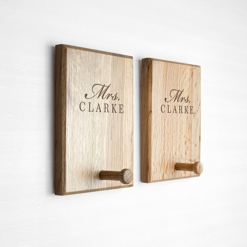 Personalised Stylish Couples Peg Hook - treat-republic