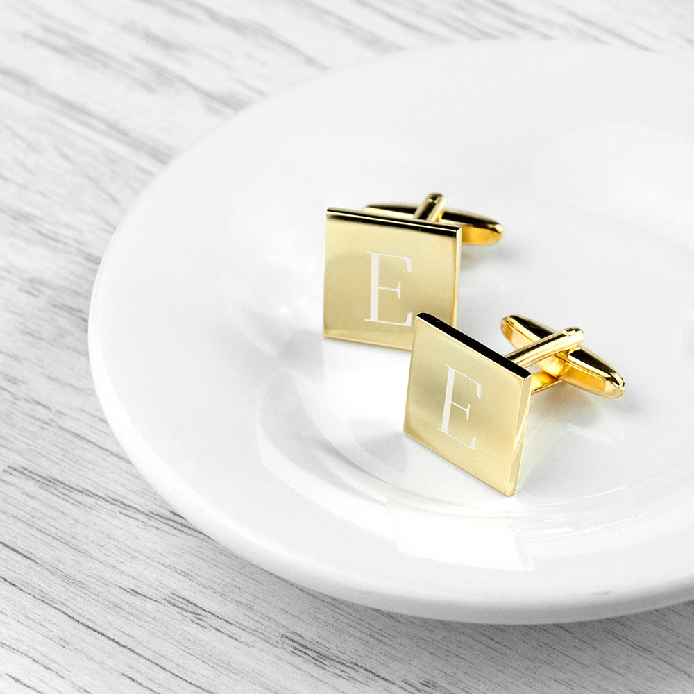 Personalised Square Gold Plated Cufflinks - treat-republic