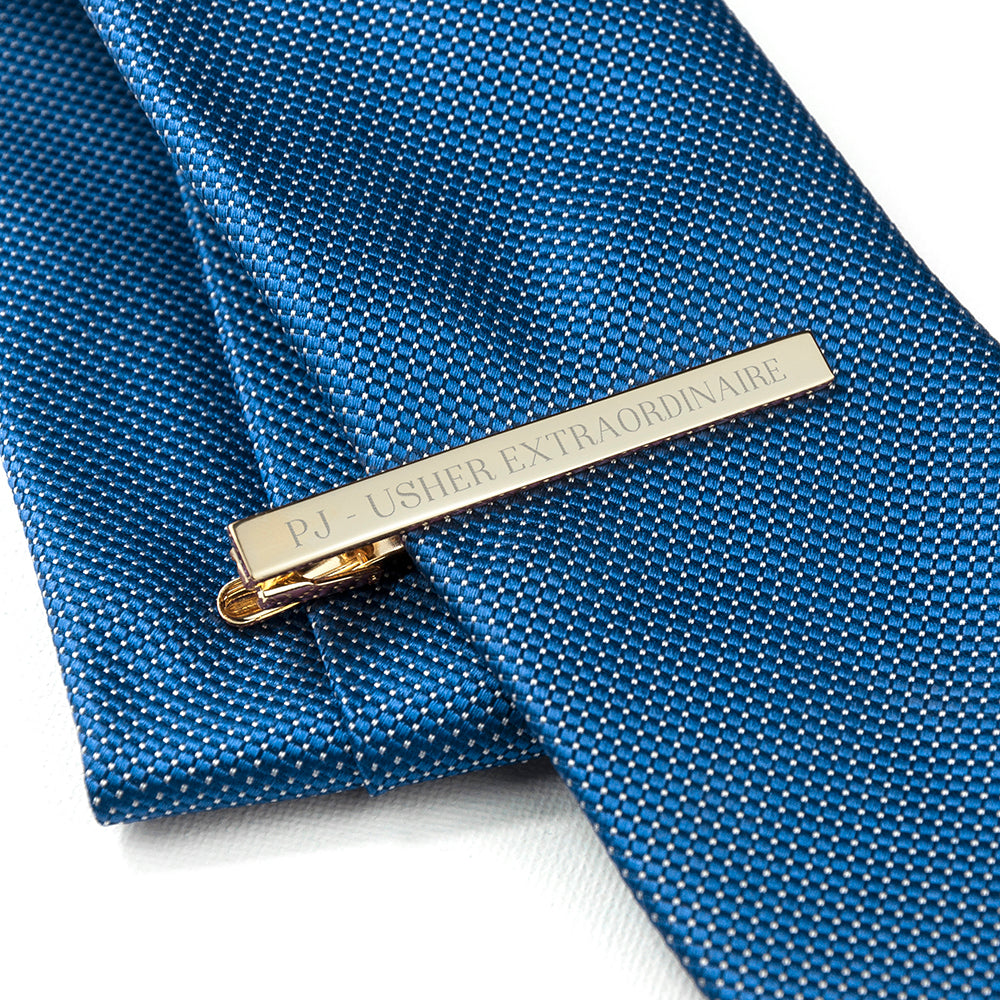 Personalised Gold Plated Tie Clip - treat-republic