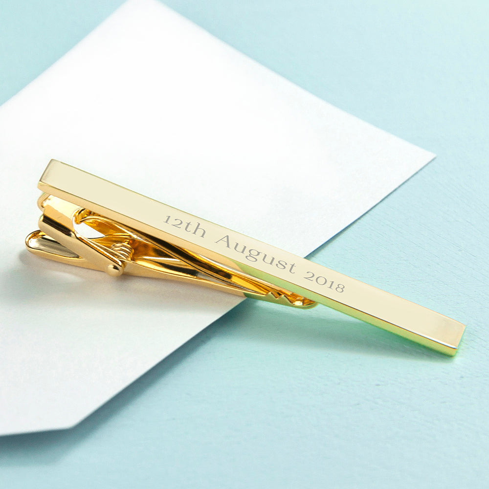 Personalised Gold Plated Tie Clip - treat-republic