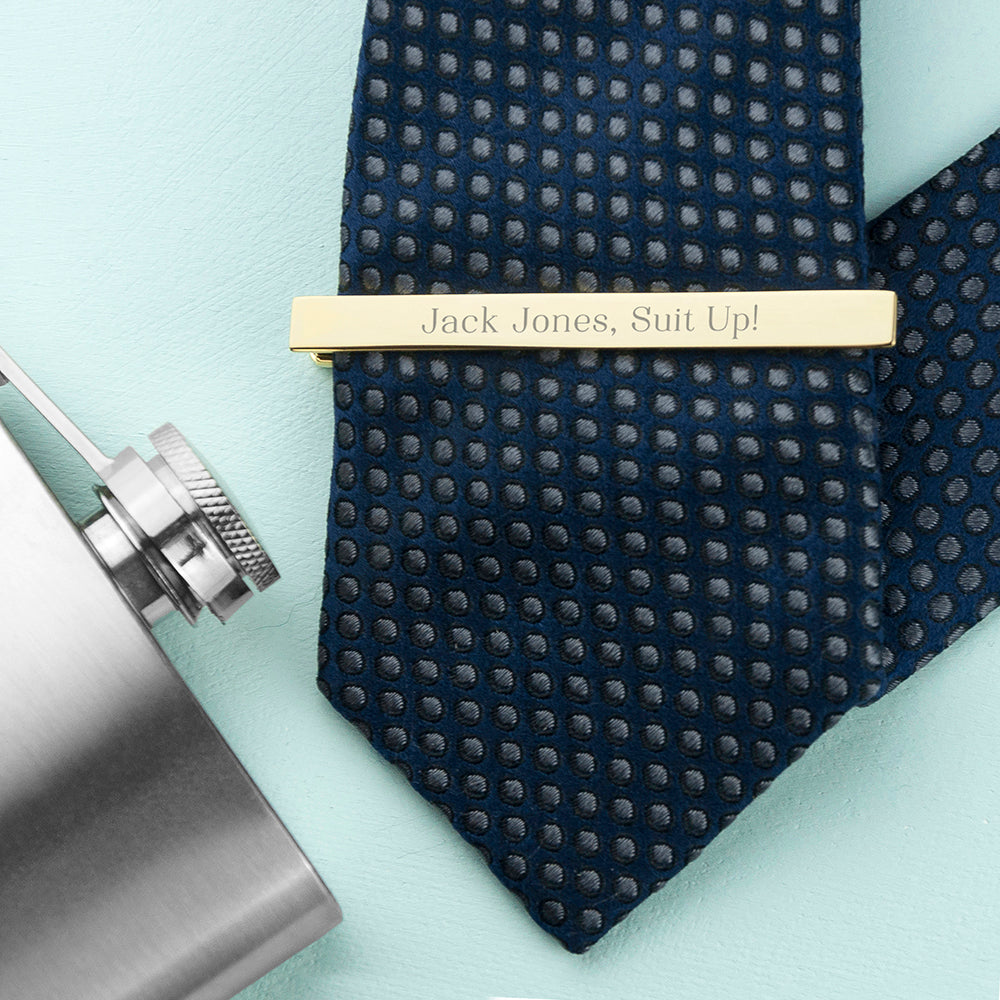 Personalised Gold Plated Tie Clip - treat-republic