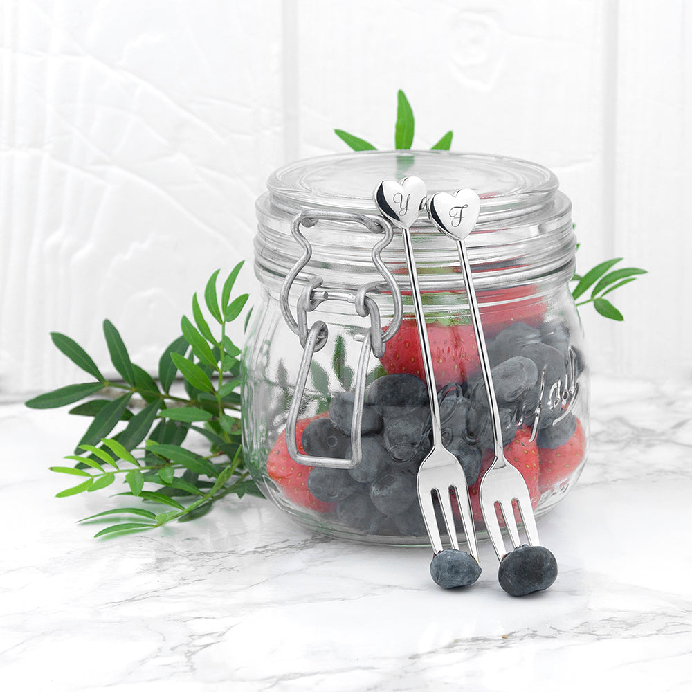 Personalised Heart Tea Forks - treat-republic