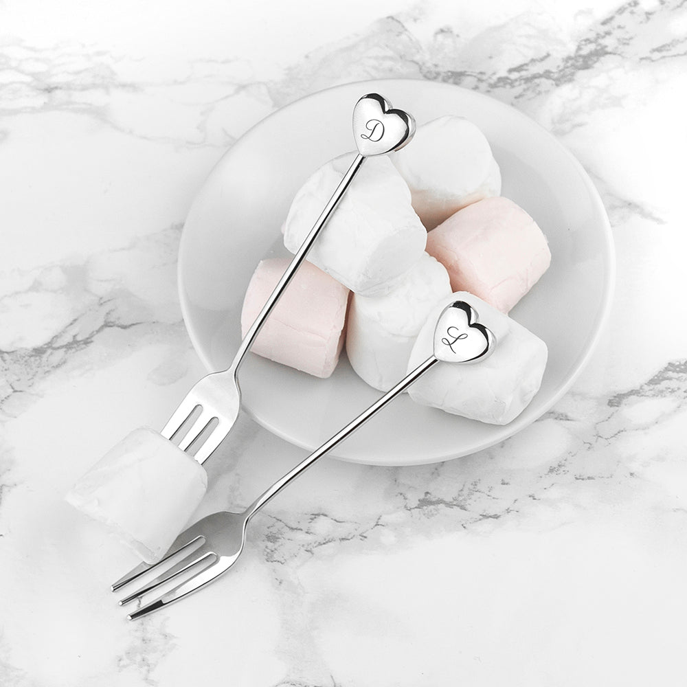 Personalised Heart Tea Forks - treat-republic