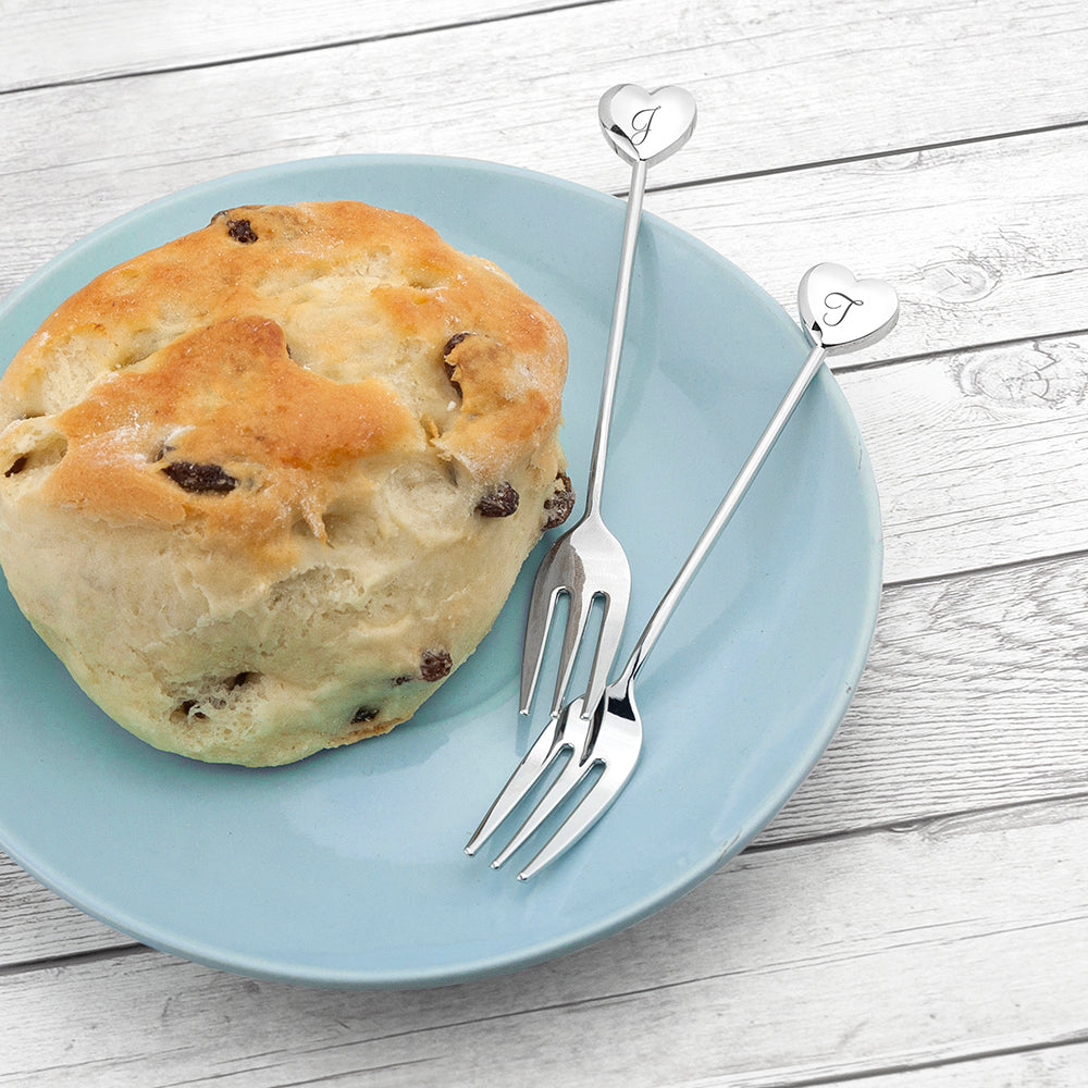 Personalised Heart Tea Forks - treat-republic