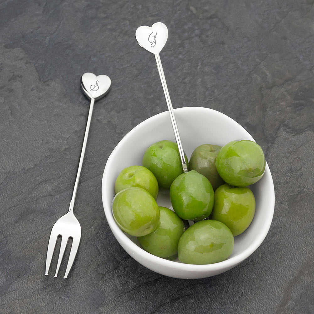 Personalised Heart Tea Forks - treat-republic