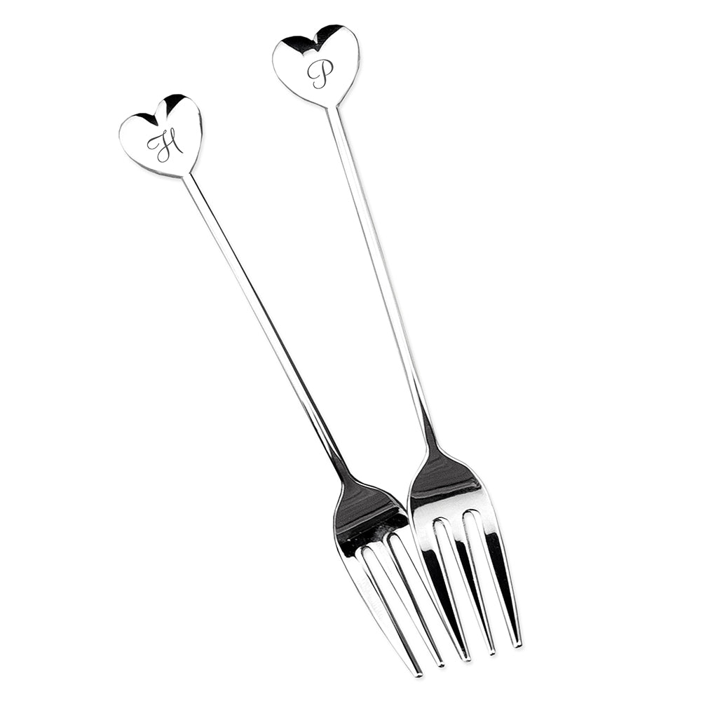 Personalised Heart Tea Forks - treat-republic